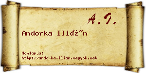 Andorka Ilián névjegykártya